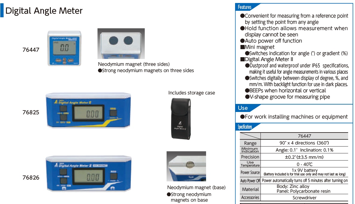 Ichiban Precision Sdn Bhd - Shinwa - Shinwa Digital Angle Meter Mini